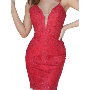 NEW JVN lace cocktail dress in red